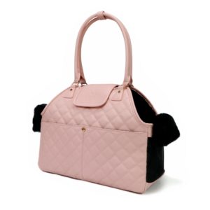 Paris Quilted Pet Carrier in Pink